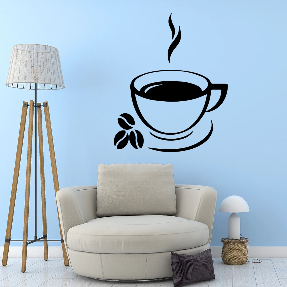 Creative coffee Wall Sticker Home Decoration Accessories Waterproof Wall Decals Art Decals