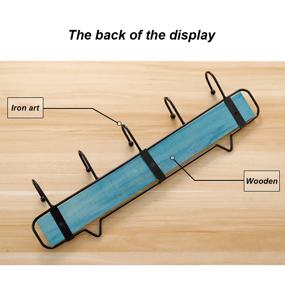 4/5/6 крючки настенное крепление стеллаж для хранения ключей деревянный железный крючок вешалка для двери стены Ванная комната деревянный сумка вешалка для одежды