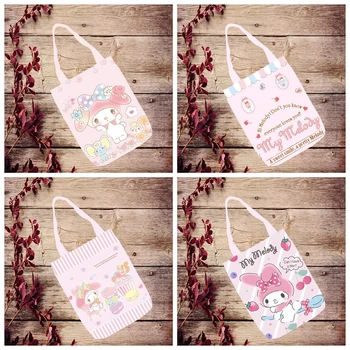 

IVYYE 1PCS Kawaii Melody Fashion Anime Canvas Shoulder Bags Casual Shopping Bag Cartoon Tote Handbag Travel Lady Girls New