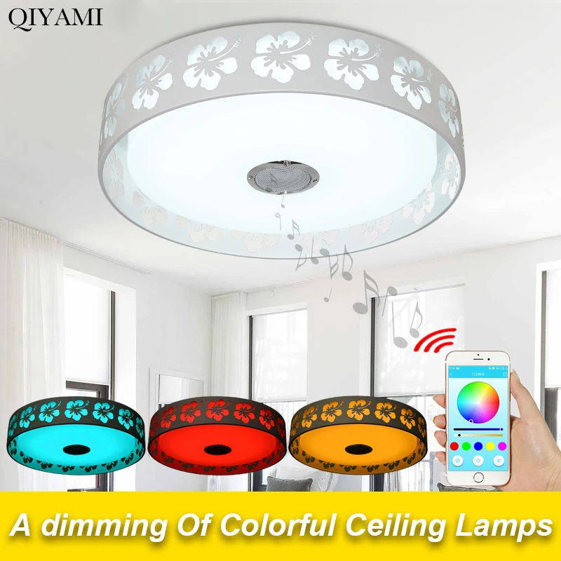 

Modern led Ceiling Lights living room with remote control or phone app Bluetooth Music Lighting Ceiling Lights For Kids Room