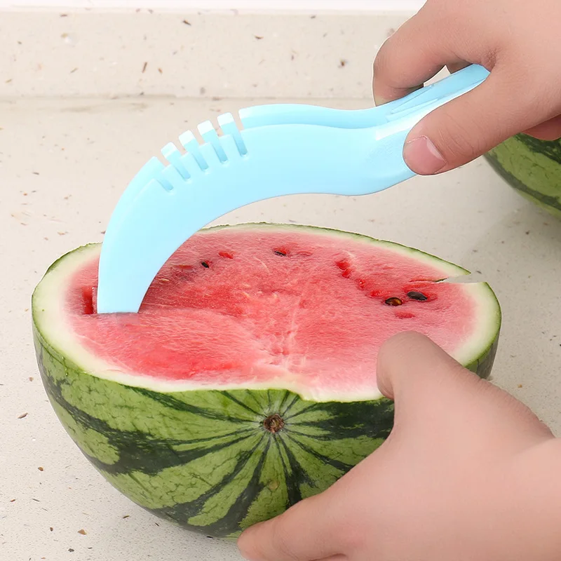 Candy Color Watermelon Knife Kitchen Cooking Tools Plastic Watermelon Knife Cutter Easy Slicer