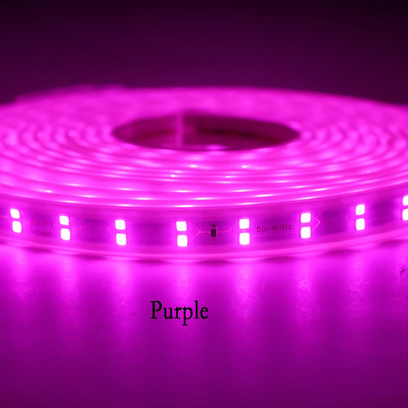 LAIMAIK SMD2835 AC220V Водонепроницаемый светодиодная лента IP68 светодиодный ленты 120 светодиодный s/М светильники Гибкий свет лампы сад два ряда светодиодный полоски - Испускаемый цвет: Purple