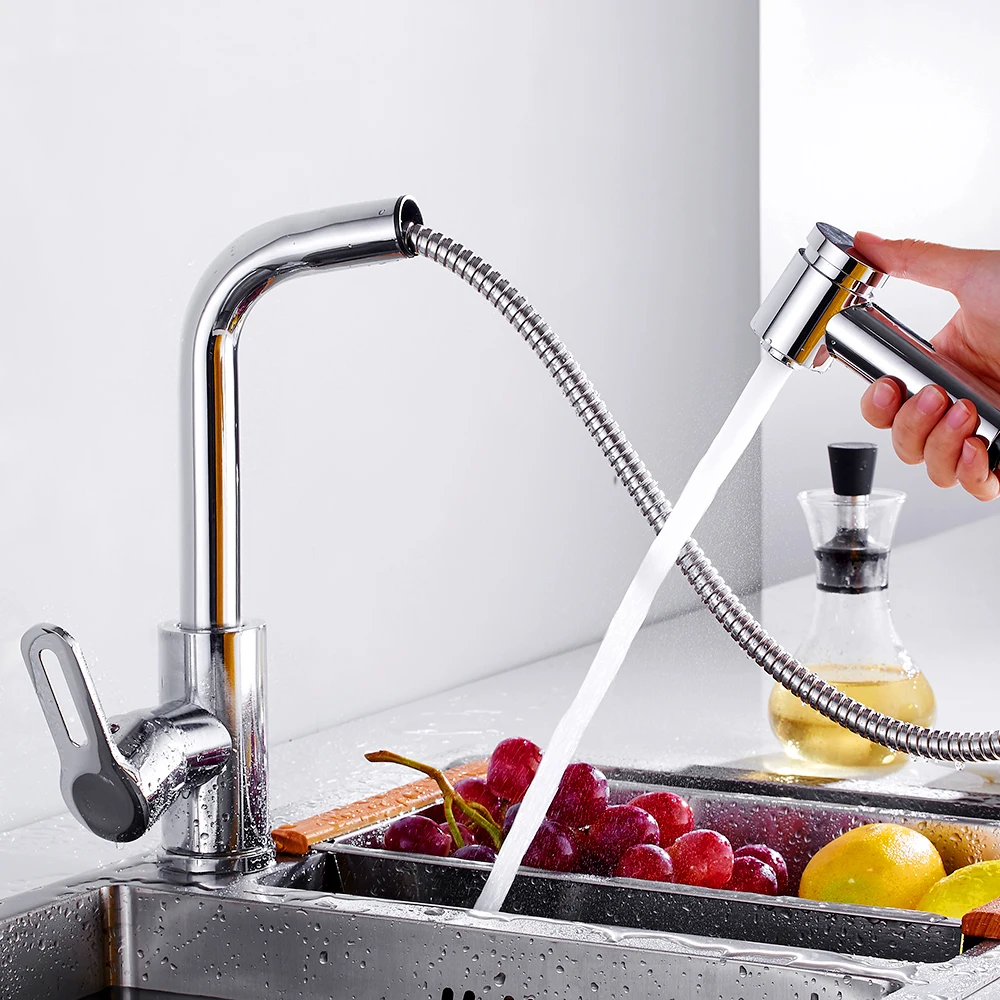 

Kitchen Faucet Pull Out Single Handle Kitchen Tap Single Hole Handle Swivel 360 Degree Water Mixer Tap Mixer