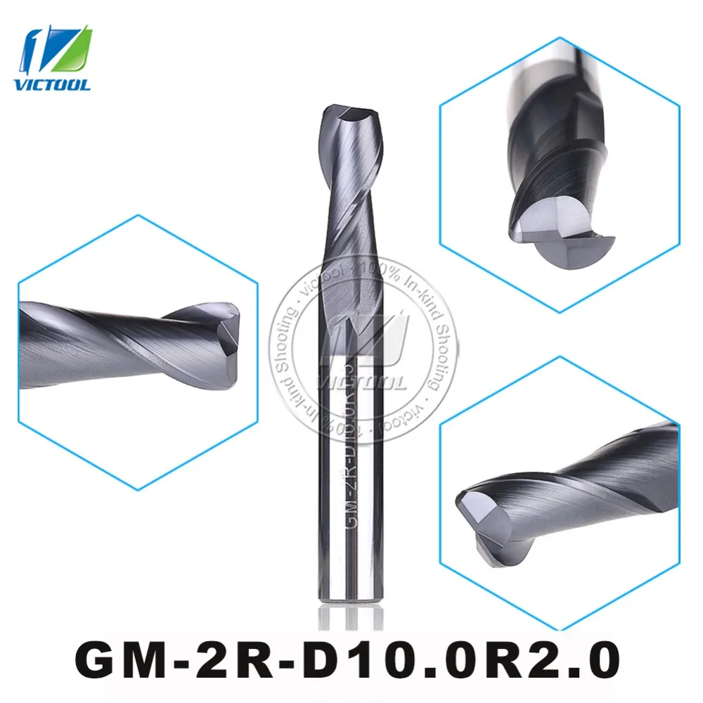GM 2R D10.0R2.0 Cemented Solid Carbide End Milling Cutters 2 Flute R End Mill Straight Shank