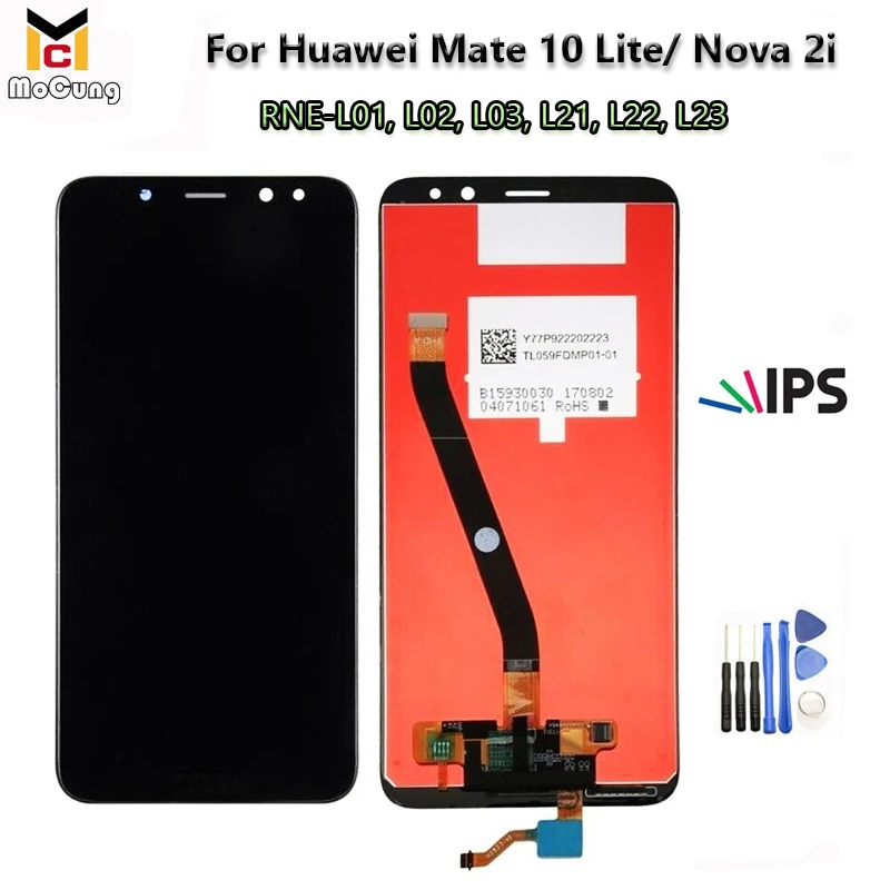 

5.9inch Best AAA For HUAWEI Mate 10 Lite LCD Display Touch Screen With Frame Glass Panel For Huawei Nova 2i RNE-L21 Replacement