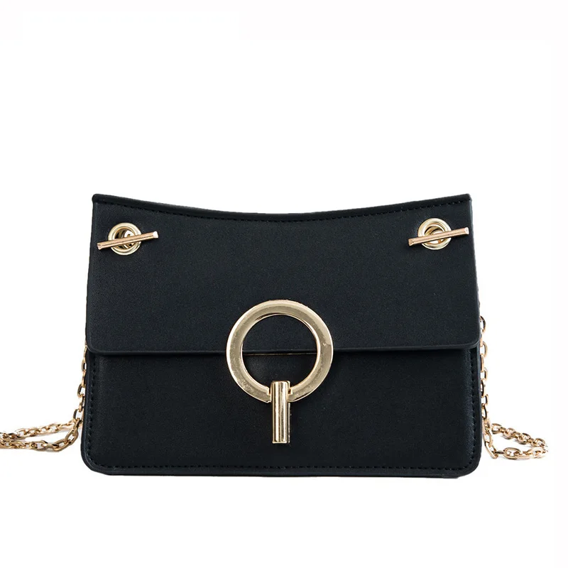 

ACE LOVE Personality Lock Lock Small Square Bag Female New Fashion Two Face Back Small Bag Casual Wild Shoulder Messenger Bag