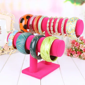 

1PC black velvet T-type rose red jewelry frame bracelet necklace bracket storage rack holder display practical storage rack 5.27