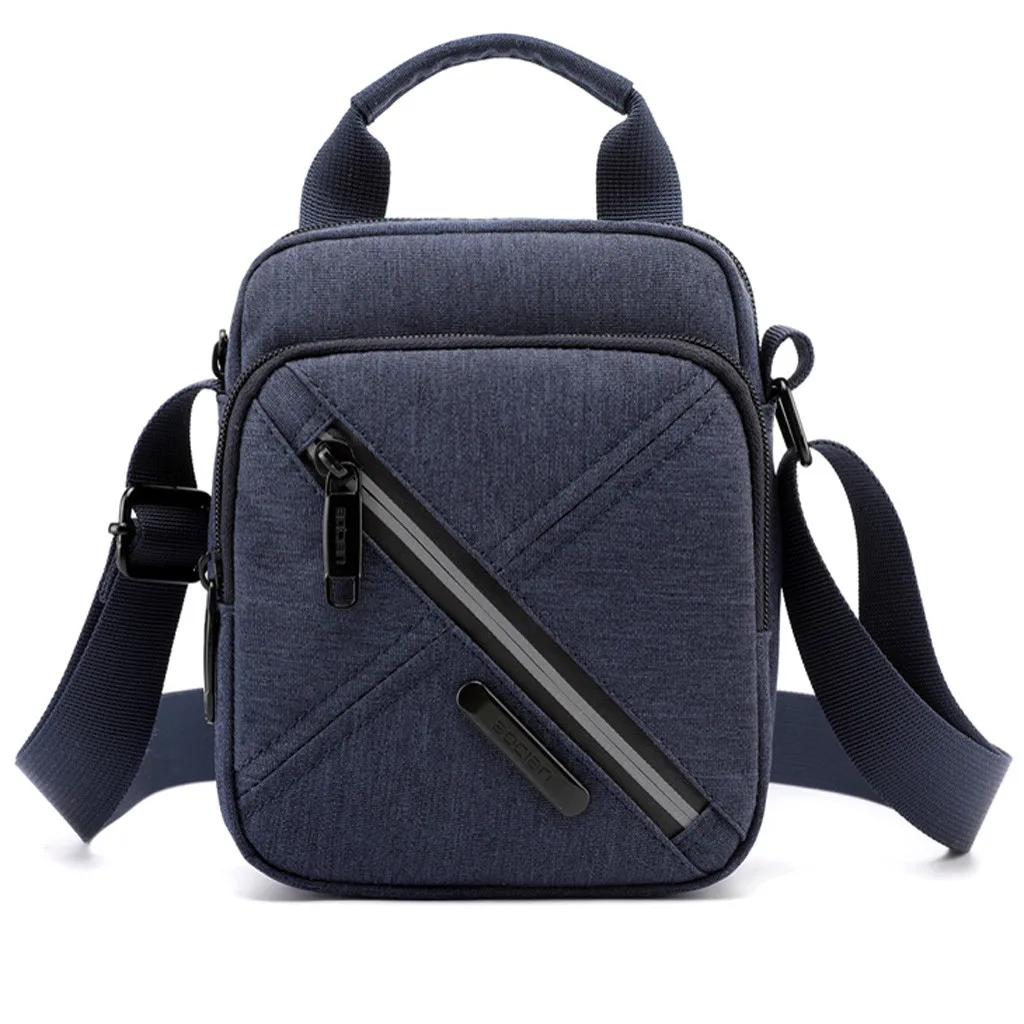 Мужская сумка из искусственной кожи на плечо, модная мужская однотонная Спортивная дорожная сумка, деловая сумка, сумка женска#72P - Цвет: Dark Blue
