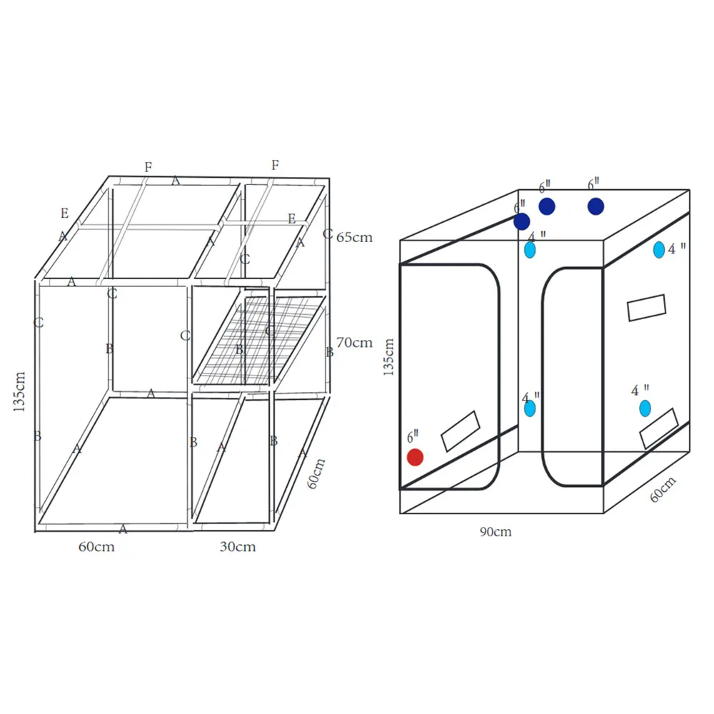 90x60x135 см, палатка для выращивания, двойной слой, два в одном, коробка для выращивания, светодиодный светильник для выращивания растений в помещении, гидропоники, садовые растения, выращивание рассады, результат