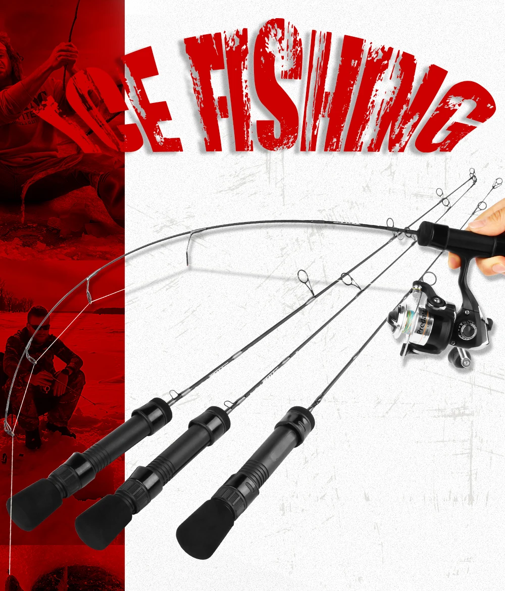 RoseWood-SEAL Series Ice Fishing Spinning Rod Ultra-Light, Light, Medium-Light Mini 1Sec Winter Fishing Pole 61cm 63.5cm 66cm  (1)