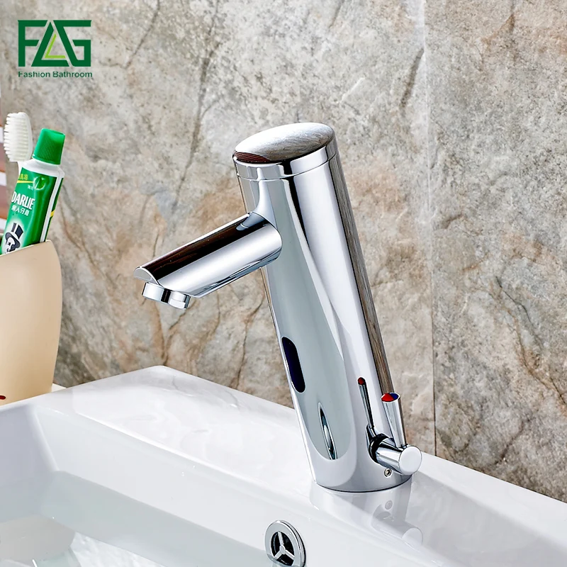 

FLG Automatic Sensor Faucet Battery Bathroom Basin Toilet Infrared Cold And Hot Mixer Tap Deck Mounted Sink Faucet Water Tap