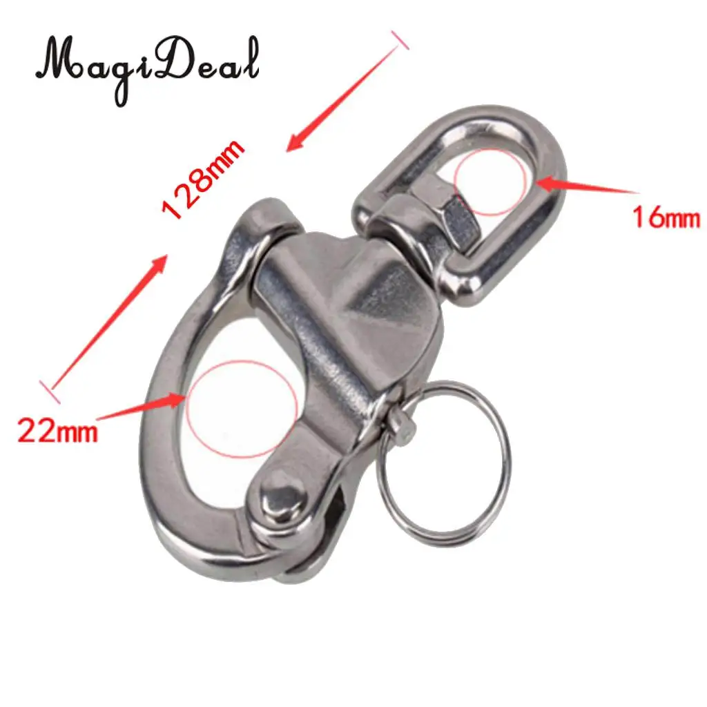 MagiDeal Premium Strong Durable 316 Stainless Steel Marine Boat Yacht Sailing Anchor Chain D Ring Swivel Snap Shackle with Eye