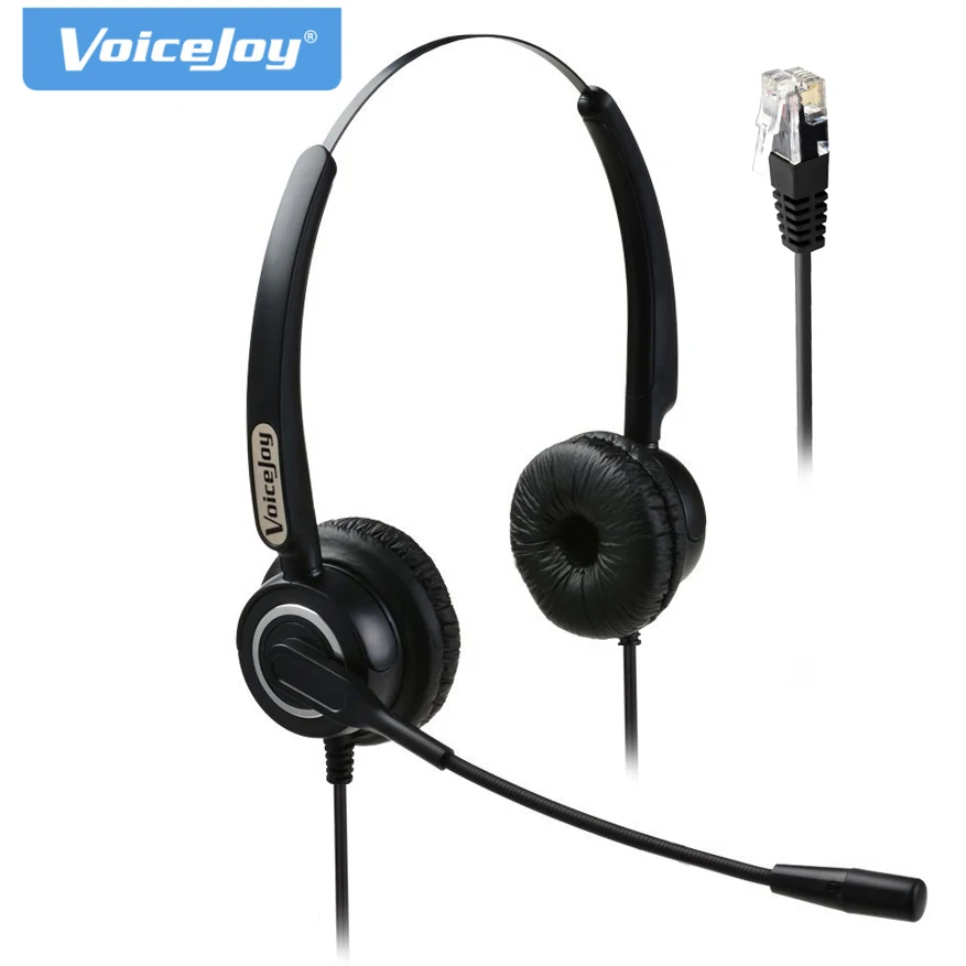Extra 2 Ear Pads+Binaural headset with mic for Call Center