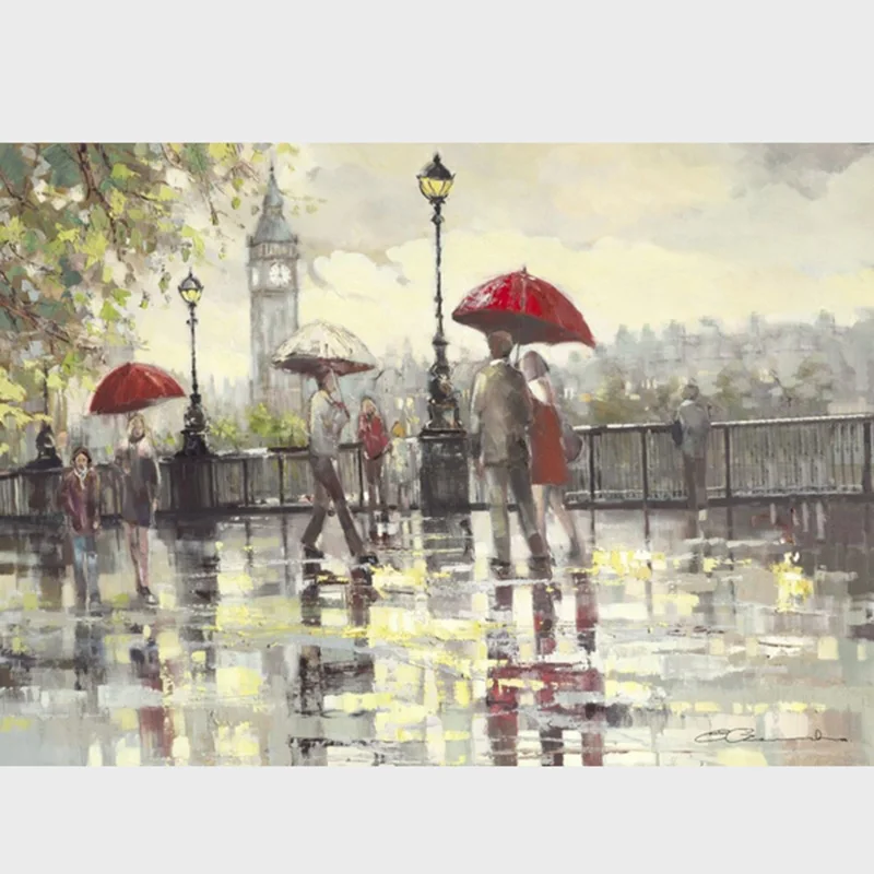 London Big Ben Paris Scenery Famous Street Scene Oil Painting On Canvas For Living Room Home Wall Decoration Art Paintings Painting Calligraphy Aliexpress
