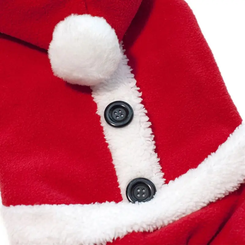 Забавный Рождественский костюм для домашних животных, теплый костюм Санта-Клауса, комплект одежды для косплея на зиму, Рождество, маленький средний размер, зимняя одежда для собак, пальто