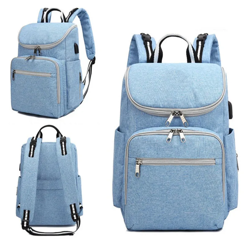 USB Interface MOM Handbags European and American Style High-Capacity Mummy Bag Multi-functional Diaper Bags Stroller Backpack16