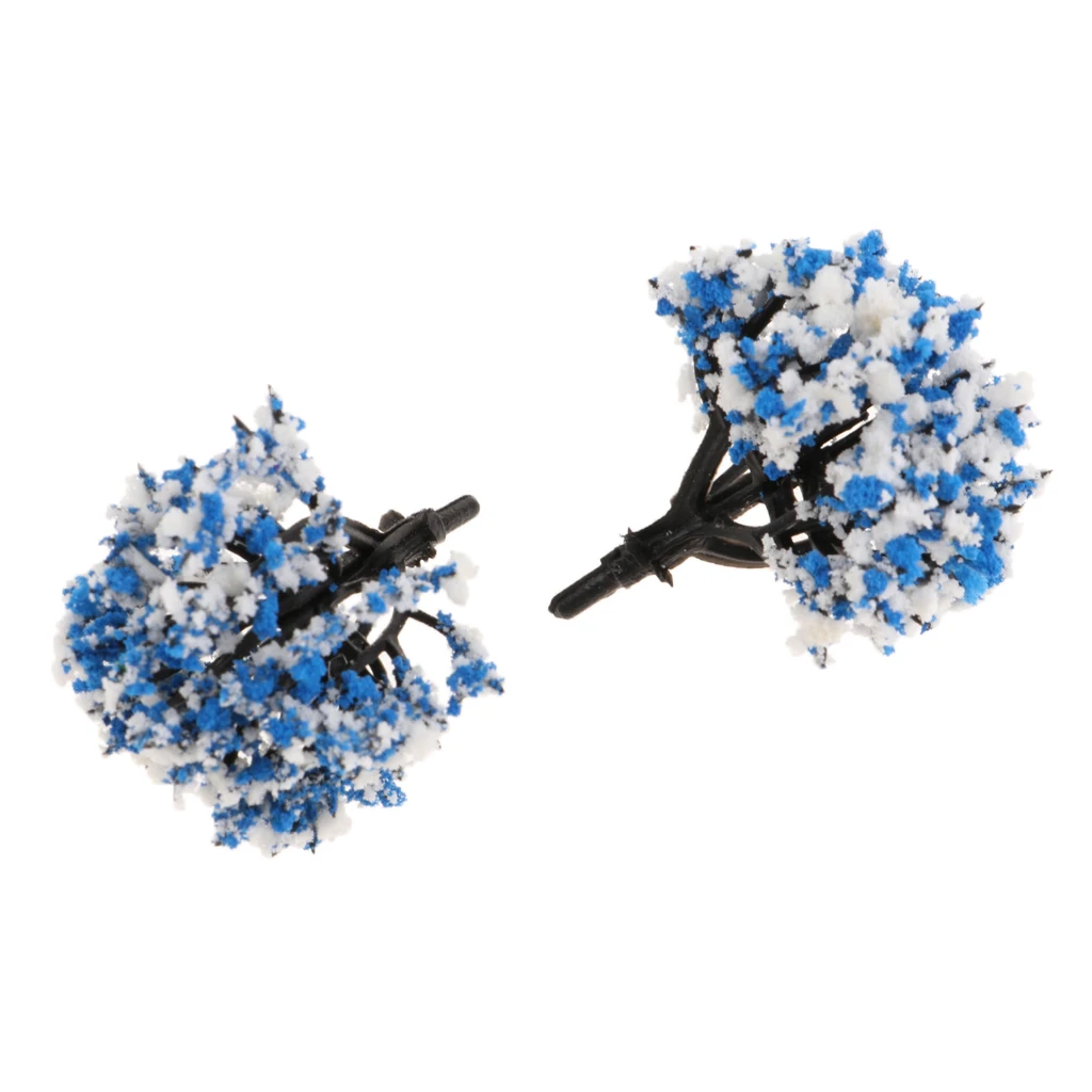 10pcs 1:200 Train Railroad Scene Scenery Diorama Wargame Landscape Model Trees Scale with Flowers Model Building Kits
