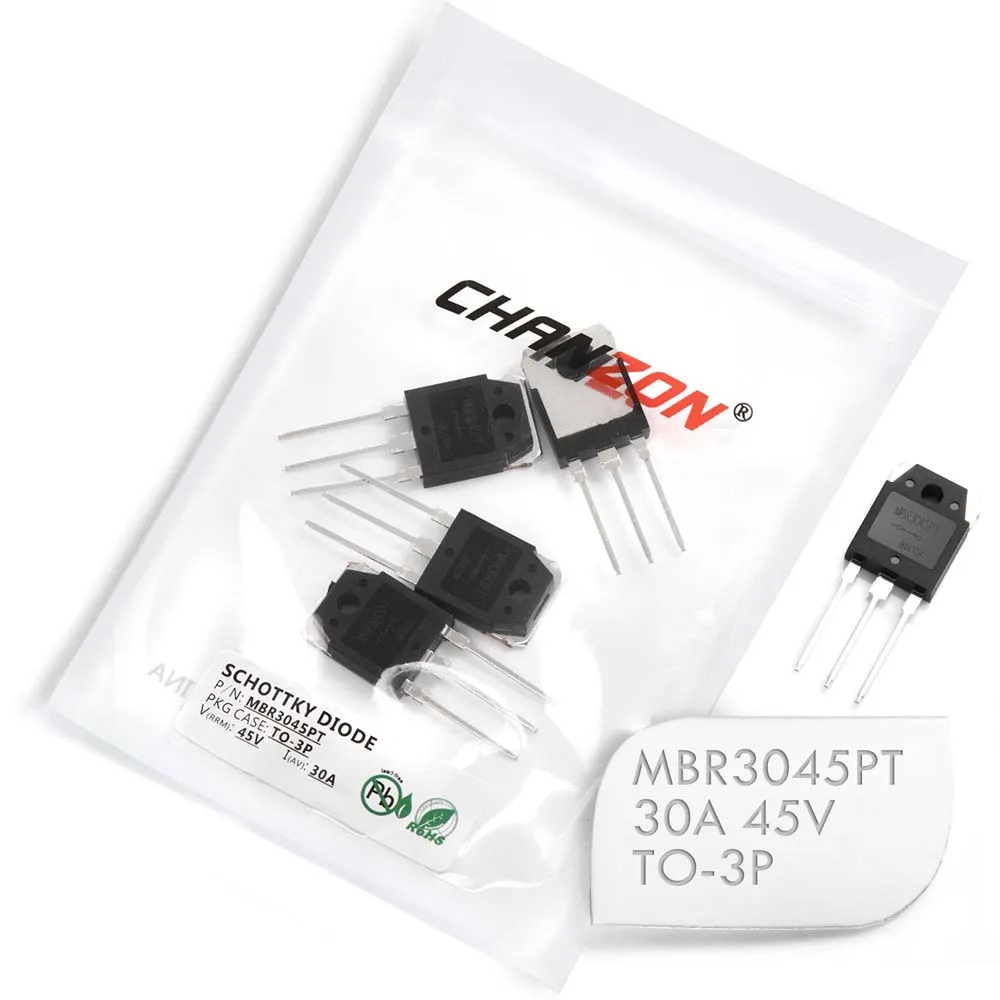 (5 Pcs) MBR3045PT Schottky Barrier Rectifier Diodes 30A 45V TO-3P (TO-247AD) 30 Amp 45 Volt MBR3045 PT | Электронные компоненты
