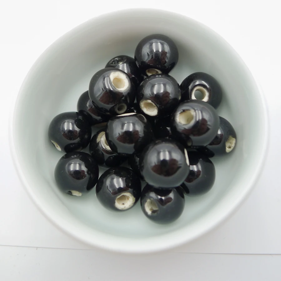 

China Ceramic beads handmade round porcelain bead for jewelry making 12mm 20pieces/lot beads #A204A