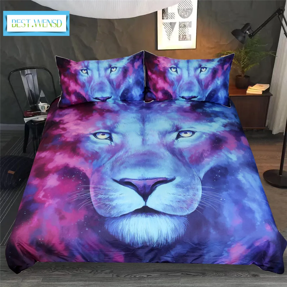 

BEST.WENSD Bamboo fiber 3d Animal bed sets comforter bedding sets tiger Double Quilt cover set winter Soft Comfortable bedspread