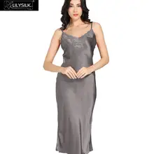 Lilysilk Silk Long Nightgowns Sleepshirts font b Women b font font b Sexy b font Lace