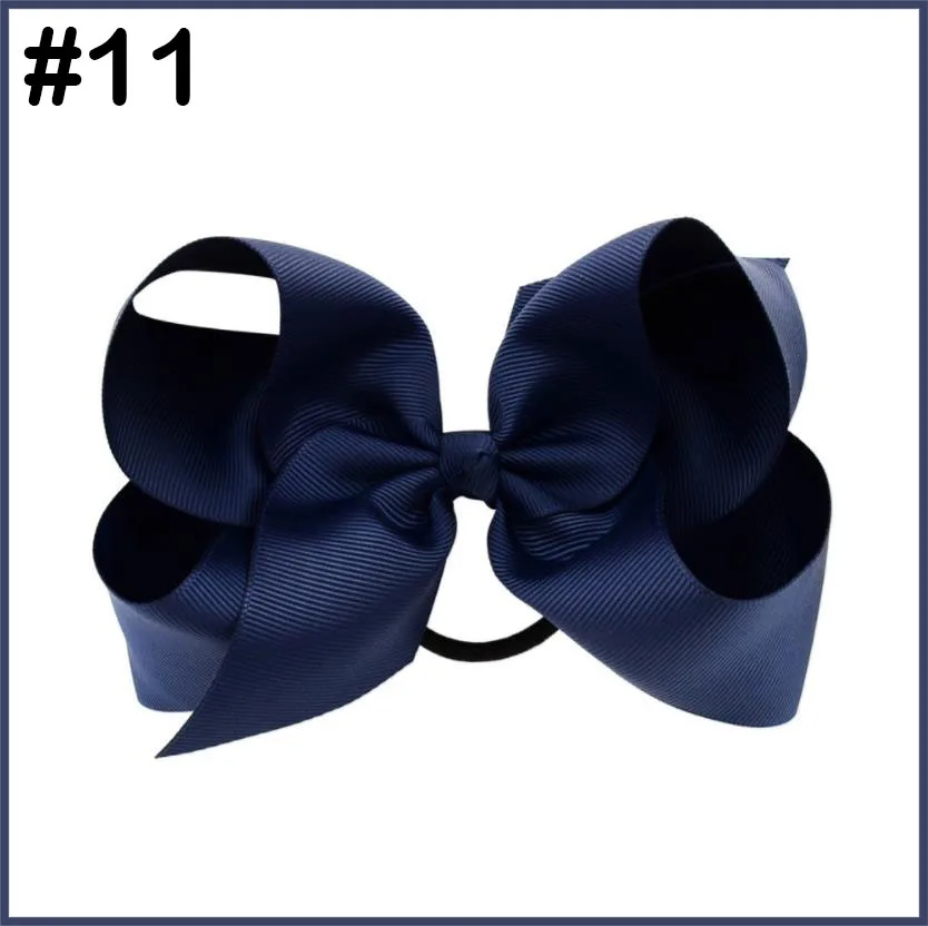 

free shipping 60pcs 6'' boutique hair bows with pony fashion girl abc hair elastic pony big hair bows for girl hair accessories