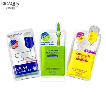

BIOAQUA 10Pcs Hyaluronic Acid Collagen Nutrition Moisturizing Sheet Mask Oil Control Hydrating Nourishing Face Mask Skin Care