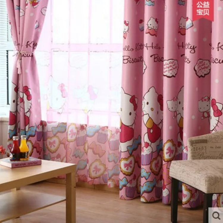 Abbiemao детская Розовая Занавеска с рисунком из мультфильма Hello Kitty занавеска