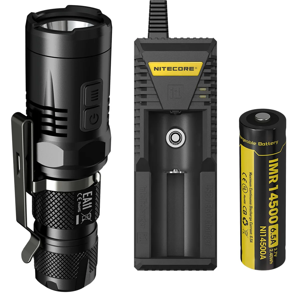 

Discount Free Shipping NITECORE EA11 LED Flashlight 14500 Rechargeable Battery Charger Aluminum Alloy Waterproof Palm Size Torch