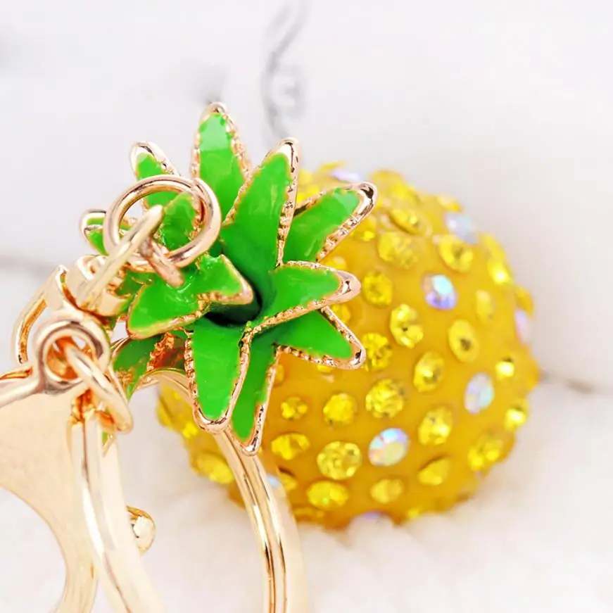 

Bling-world Pineapple Crystal Rhinestone Keyring Charm Pendant Bag Key Ring Keychain m24