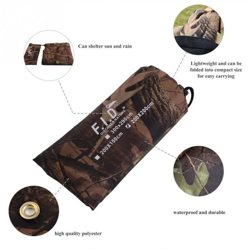 الرياضة في الهواء الطلق المظلة قماش القنب للتخييم للطي للماء المحمولة المأوى ظلة غطاء خيمة من مشمع