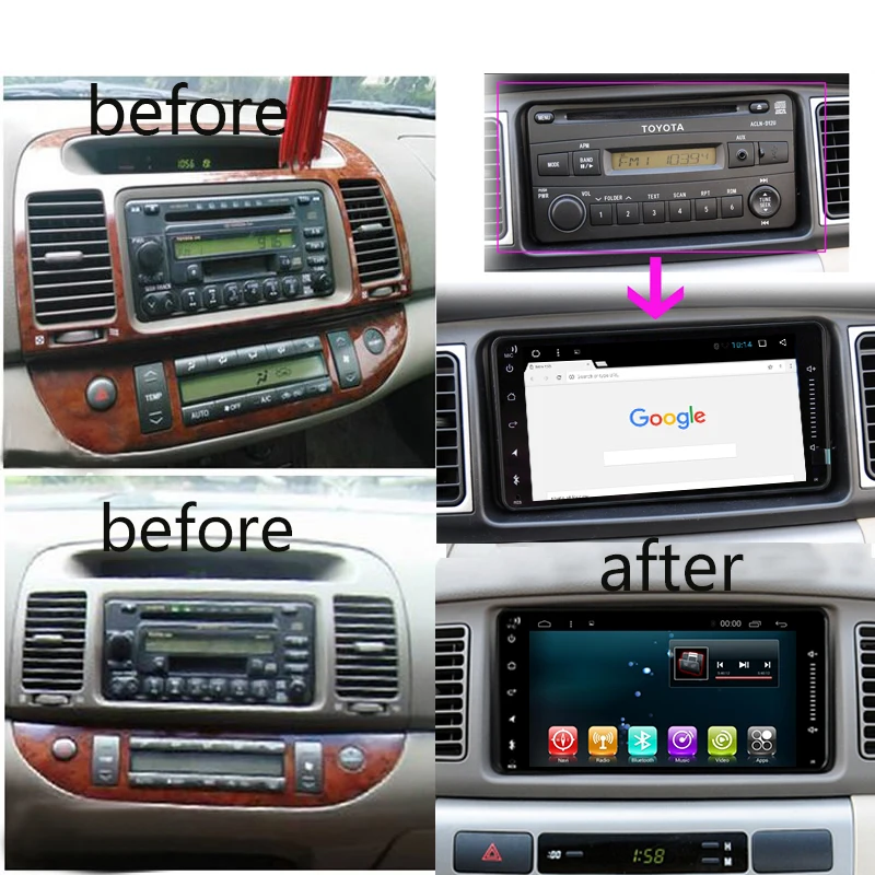 Sale Android 8.1 2 Din auto radio Multimedia reproductor de vídeo Universal auto stereo GPS map for Volkswagen Nissan Hyund Toyota 3