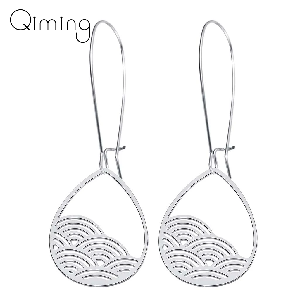 

Silver Gold Cloud Wave Dangle Earrings For Women Female Simple Design Ladies Gift Water Drop Pendant Drop Earrings