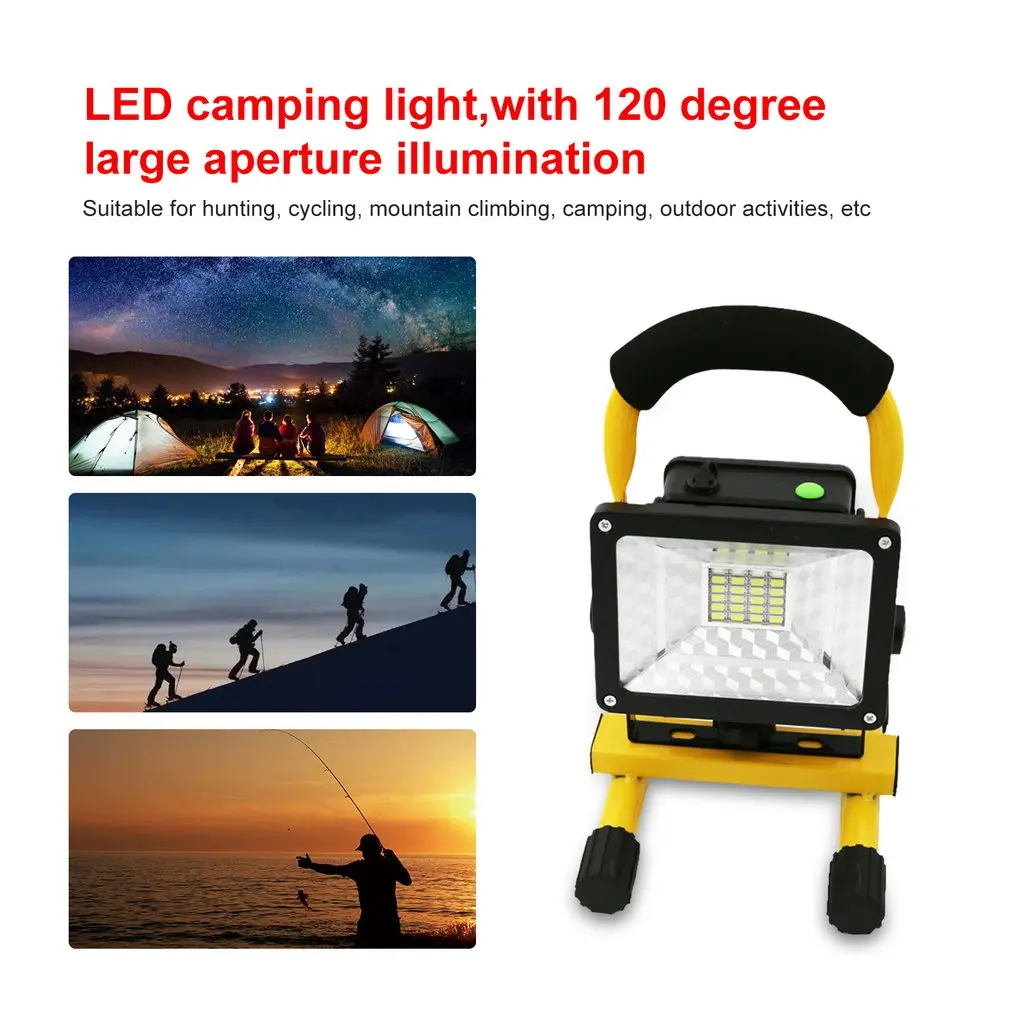 2400LM LED Portable Spotlight Camping Light Searchlight Rechargeable Handheld Work Light Portable Lantern