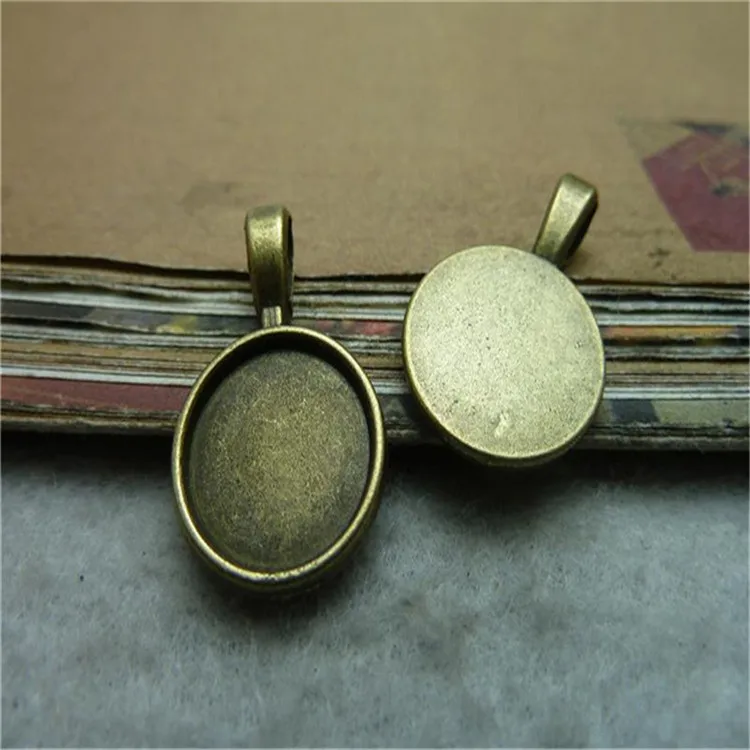 50pcs a pack antique bronze cabochon base cabochon collet setting