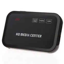 Лидер продаж-Full HD 1080p Media Player Центр RM/RMVB/AVI/MPEG Multi Media видео плеер с HDMI YPbPr VGA AV USB SD/MMC Порты и разъёмы удаленного