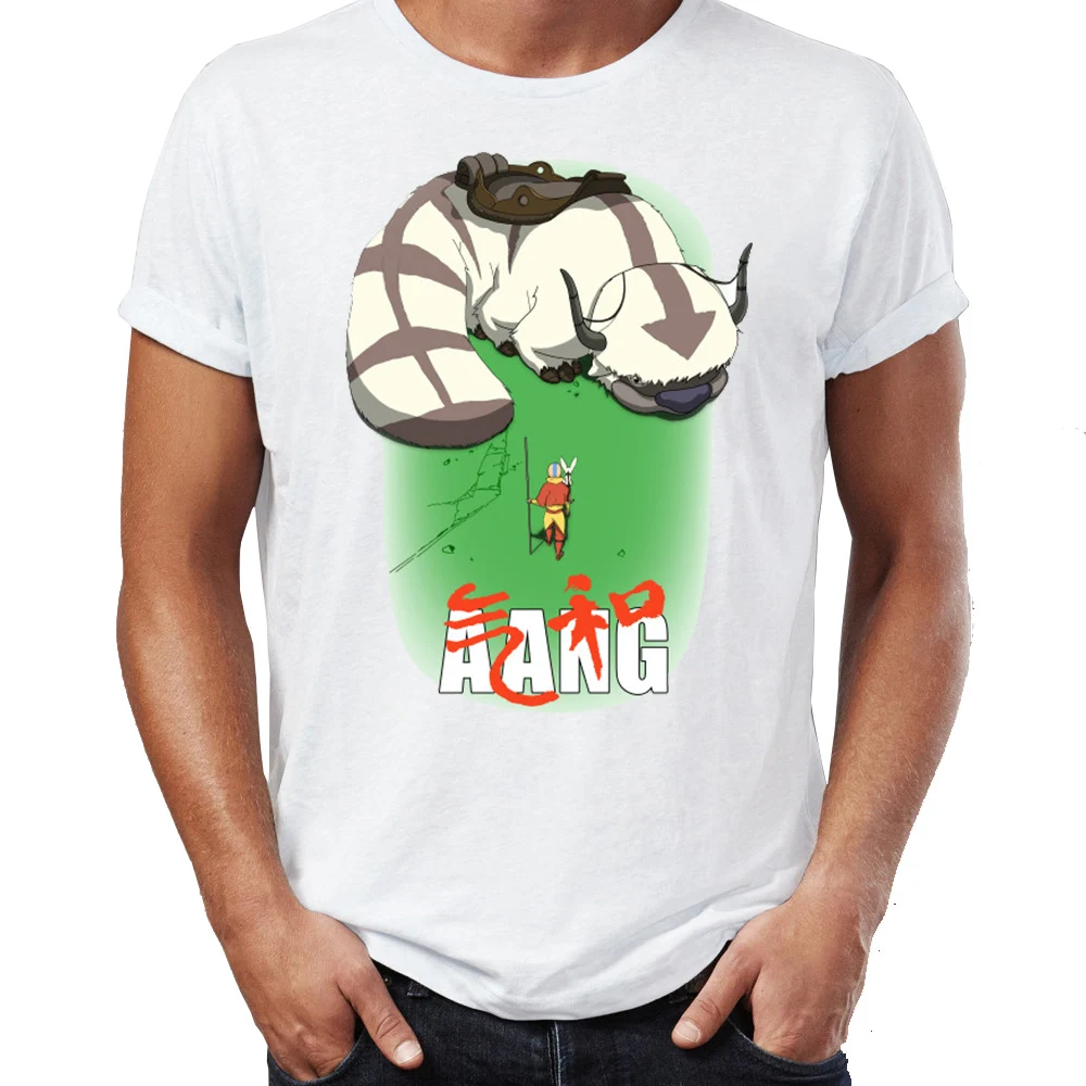 Мужская футболка Avatar the Last Airbender Aang и Appa Anime Badass Tee|Футболки| |