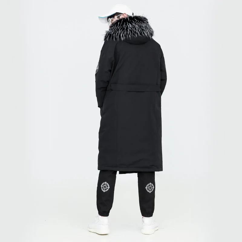 Houxu 2019 New Men Long Sections 90% Eider Down Jacket Hooded Fur Collar Outwear Tang Suit Over The Knee Down Jacket Male Black Houxu 2019 New Men Long Sections 90% Eider Down Jacket Hooded Fur Collar Outwear Tang Suit Over The Knee Down Jacket Male Black