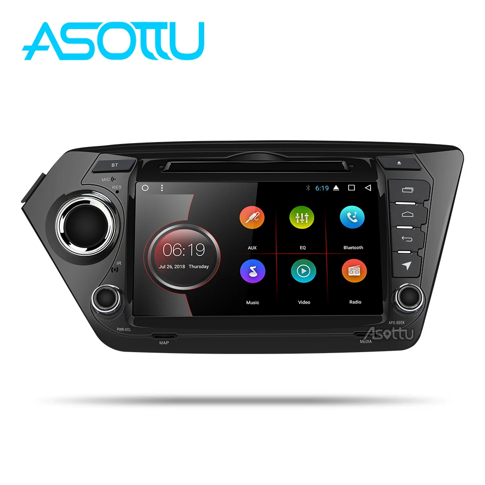 Sale Asottu KK28060 2G+32G android 8.1 car dvd gps player car radio gps navigation video player for Kia rio k2 car multimedia player 1