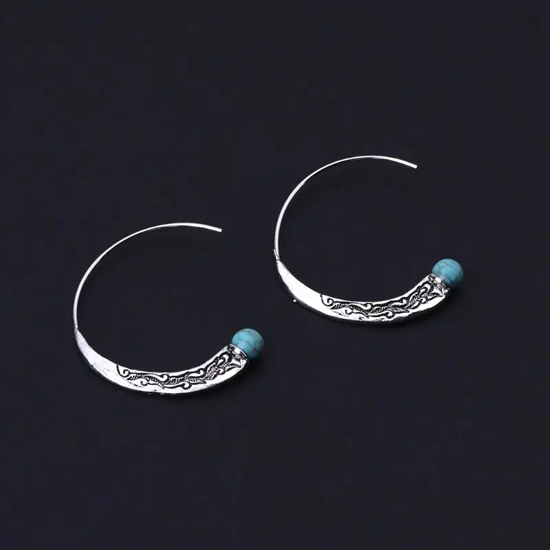 Обручи бохо серьги Винтаж Тибетский Цыганский Индийский Болливуд этнические серьги для женщин серебряный сплав