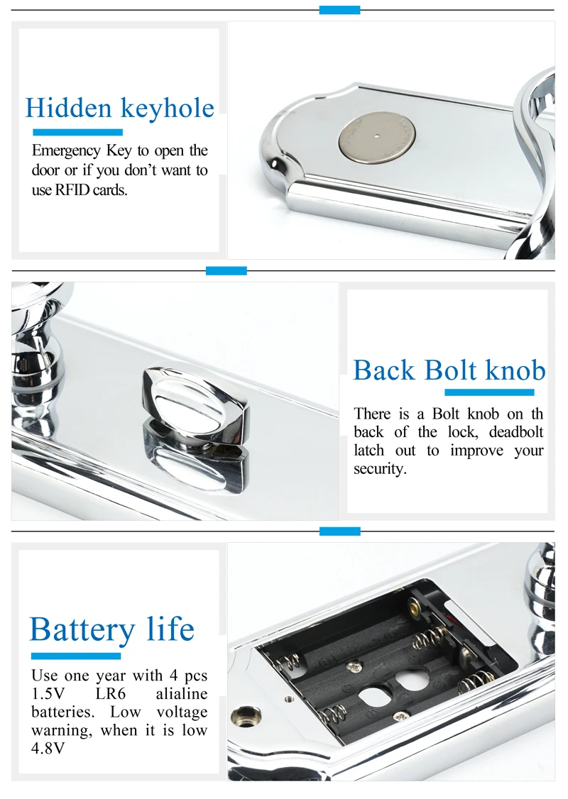 European style RFID Card Smart Lock Digital Keyless Intelligent Electronic Lock Door