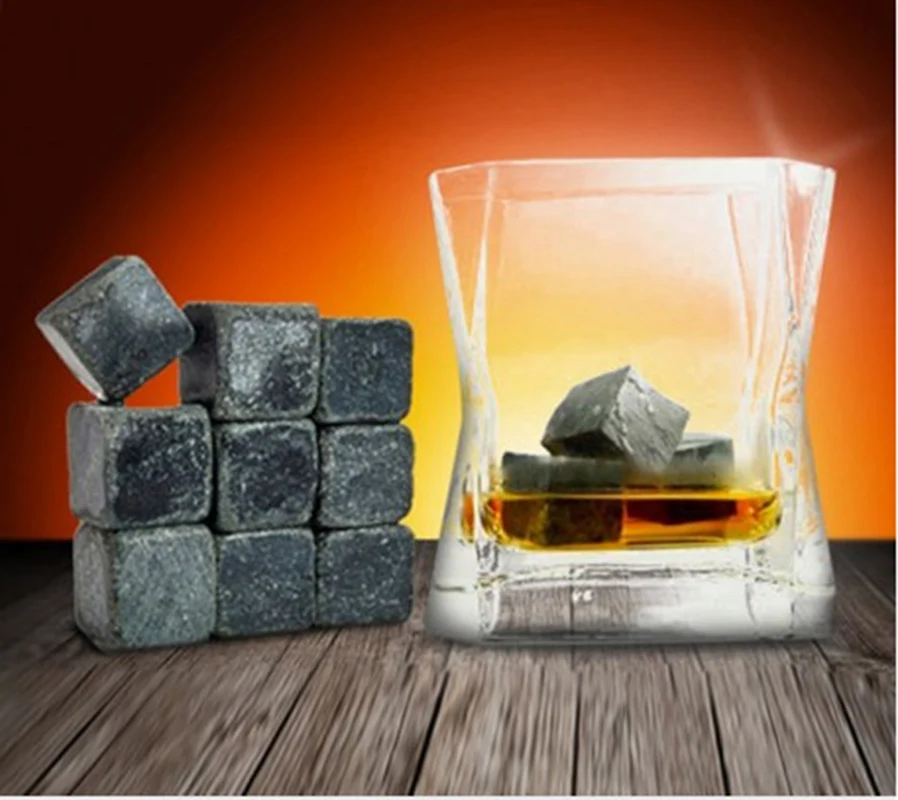 9pcs/lot Reusable Whiskey Cooler Stones Natural Wine Whisky Beer Ice Stones Drinks Cooler Rocks