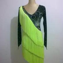 Стиль, костюм для латинских танцев, сексуальный бриллиант, с одним рукавом, для латинских танцев, для соревнований, платья для женщин, детское платье для латинских танцев