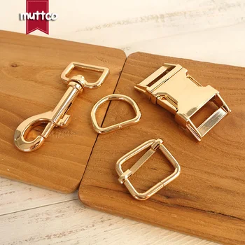 

50sets/lot (metal buckle+adjust buckle+D ring+metal dog clasp/set) Wholesale golden accessory 25mm metal DIY dog accessories