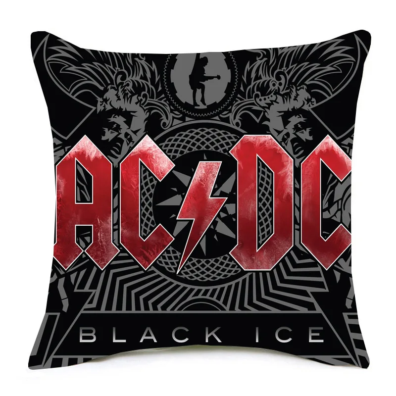 Рок-н-ролл музыкальная группа наволочка AC/DC Курт Дональд Кобейн Подушка с портретном Покрытием Декоративная льняная наволочка для фанатов - Цвет: D
