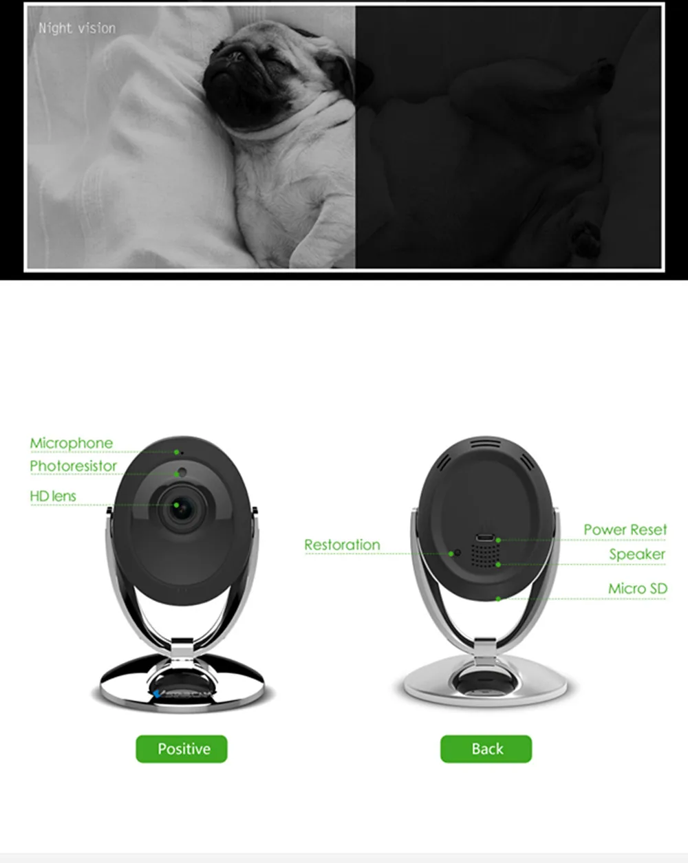 VStarcam C93 Wi-Fi IP Камера 720 P Ночное видение 2-способ аудио Беспроводной движения сигнализации мини-умный дом безопасности видео видеоняни и
