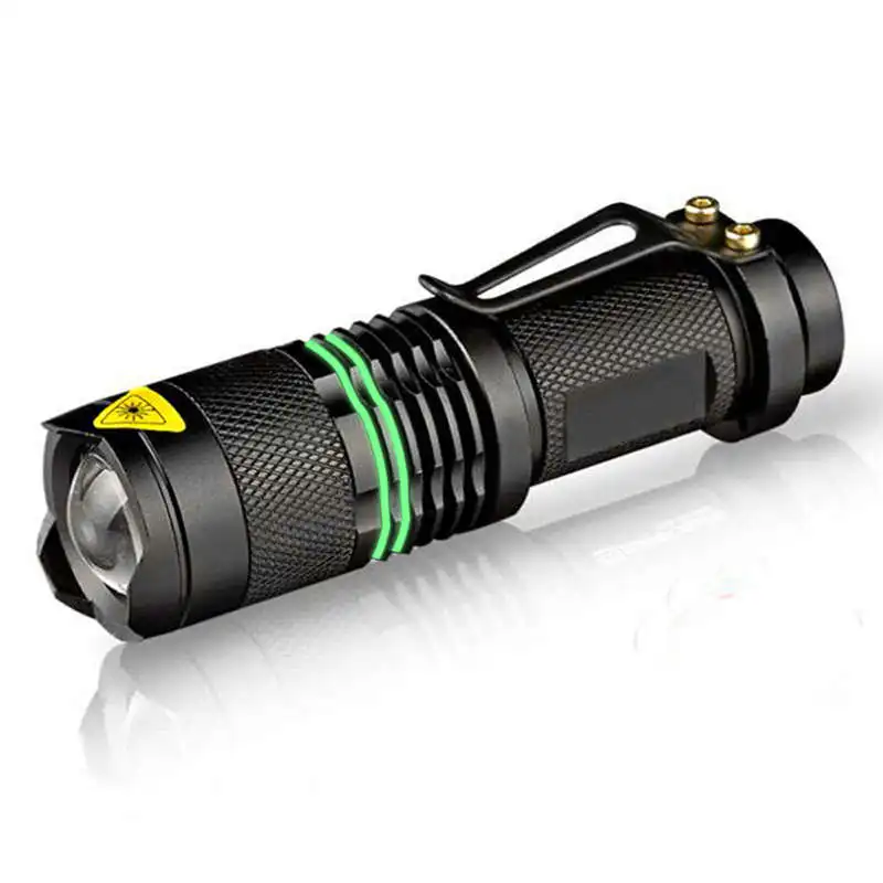 

Super Bright Small Aluminum Flashlight Torch Adjustable Focus Zoom Light Lamp powerful led flashlight lanterna led Q5 #4S12
