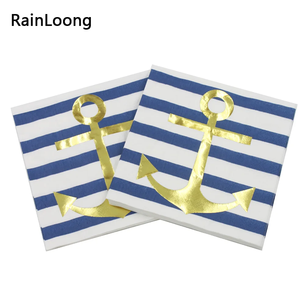 [RainLoong] 3plys бумажная салфетка из золотой фольги для напитков Yay праздничные и
