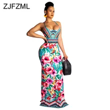 Spaghetti Strap Sexy Long Maxi Dress Women Flower Print High Side Split Beach Dress Summer Open Back Bohemian Floor-Length Dress Spaghetti Strap Sexy Long Maxi Dress Women Flower Print High Side Split Beach Dress Summer Open Back Bohemian Floor-Length Dress