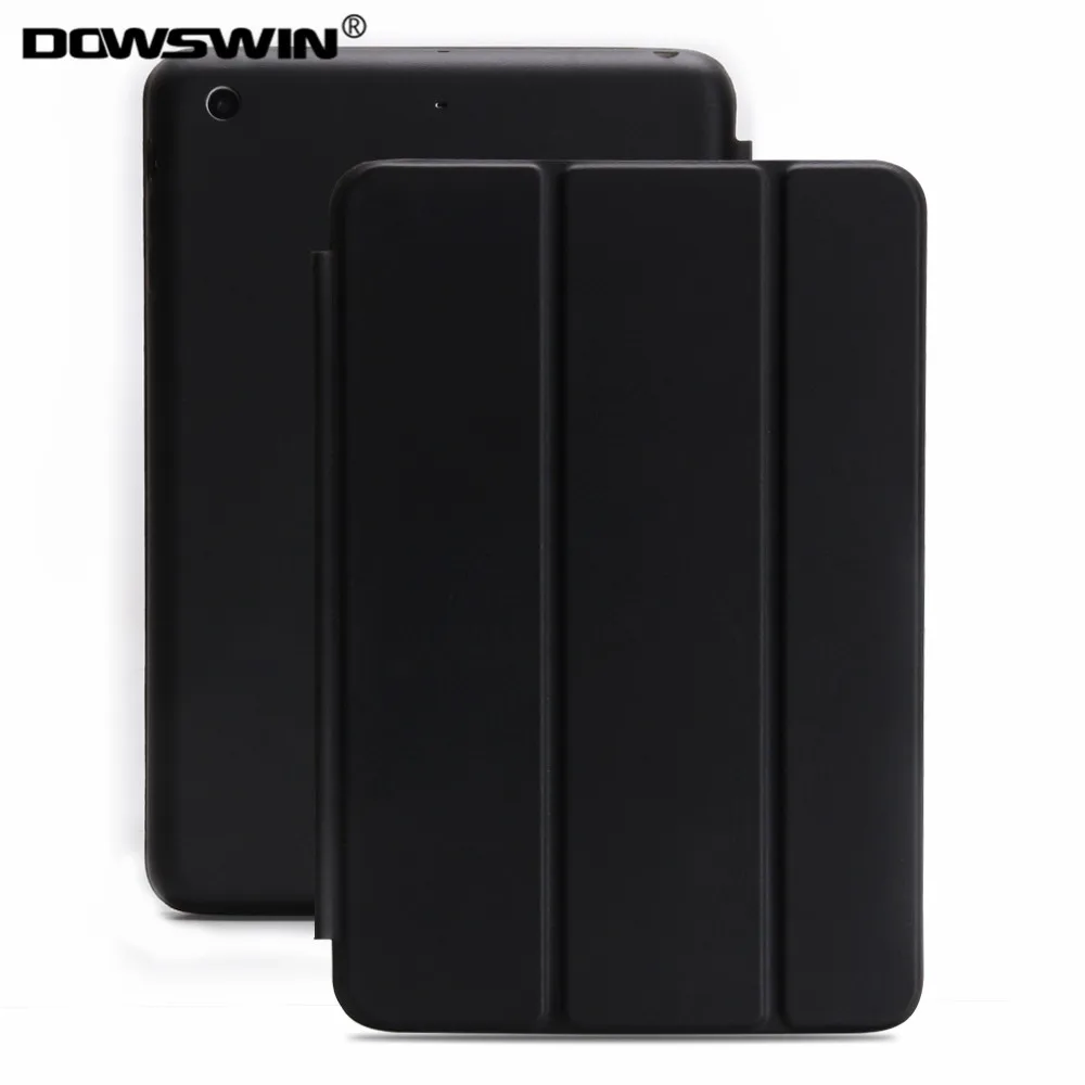 DOWSWIN для ipad air Чехол, из искусственной кожи Умный Магнитный для ipad air 1 Жесткая накладка на заднюю панель 3 раза флип чехол для ipad 5 чехол-подставка - Цвет: black for ipad air
